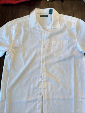 Cubavera White Short-Sleeve Collar Button-Down Floral Tropical Shirt